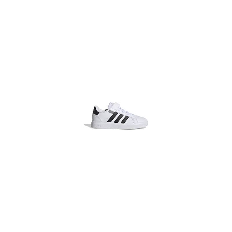 Zapatillas Adidas Grand Court Lifestyle Niñ@s Blanca y Negro Velcro