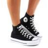 Chuck Taylor All Star Lift - Hi Canvas Bota Doble Suela Negra Blanco