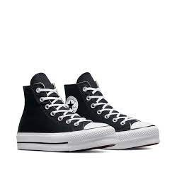 Chuck Taylor All Star Lift - Hi Canvas Bota Doble Suela Negra Blanco