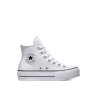 Chuck Taylor All Star Leather Platform Bota Doble Suela Piel Blanca